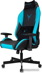 Кресло игровое Knight Neon черный/голубой соты эко.кожа с подголов. крестов. металл