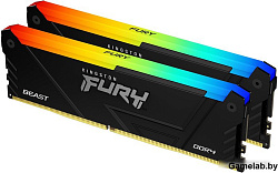 Память DDR4 2x16GB 3200MHz Kingston KF432C16BB2AK2/32 Fury Beast RGB RTL Gaming PC4-25600 CL16 DIMM 