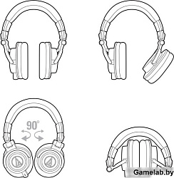 Наушники мониторные Audio-Technica ATH-M50X 3м черный проводные оголовье (15117007)