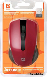 Беспроводная оптическая мышь Defender Accura MM-935 красный,4 кнопки,800-1600 dpi
