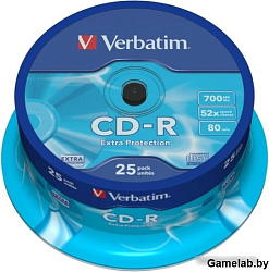 Диск CD-R Verbatim 700Mb 52x Cake Box (25шт) (43432)