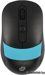 Мышь Оклик 310MW черный/синий оптическая (3200dpi) беспроводная USB для ноутбука (4but)