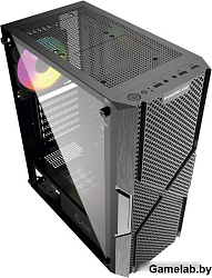 Корпус Powercase Mistral T4B, Tempered Glass, 4x 120mm 5-color fan, чёрный, ATX  (CMITB-L4)