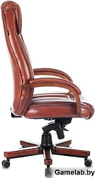 Кресло руководителя Бюрократ T-9922WALNUT светло-коричневый Leather Eichel кожа крестов. металл/дере