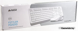 Клавиатура + мышь A4 Fstyler FG1010 клав:белый/серый мышь:белый/серый USB беспроводная