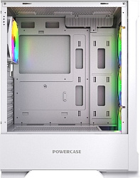 Корпус Powercase Mistral AZ4W ARGB, Tempered Glass, 4x 120mm ARGB Fans, белый, ATX  (CMAZW-A4)