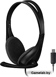 Наушники с микрофоном A4Tech HU-9 черный 1.8м накладные USB оголовье (HU-9 (BLACK))