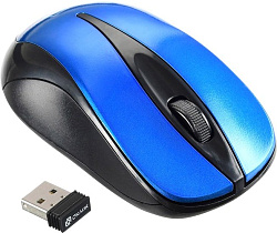 Мышь Oklick 675MW черный/синий оптическая (800dpi) беспроводная USB (2but)