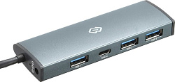 Разветвитель USB-C Digma HUB-3U3.0С-UC-G 4порт. серый