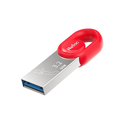 Флеш Диск Netac 128Gb UM2 NT03UM2N-128G-32RE USB3.2 серебристый/красный