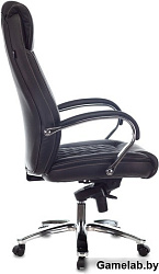 Кресло руководителя Бюрократ T-9924SL черный кожа крестов. металл хром
