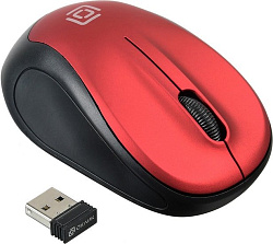Мышь Oklick 665MW черный/красный оптическая (1000dpi) беспроводная USB (3but)