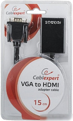 Cablexpert Переходник Cablexpert Переходник VGA-HDMI Cablexpert A-VGA-HDMI-01 VGA 15M - HDMI 19F, дл