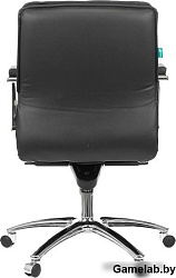 Кресло руководителя Бюрократ T-9927SL-LOW черный кожа низк.спин. крестов. металл хром