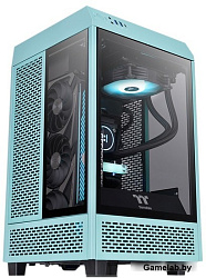 Корпус Thermaltake The Tower 100 Turquoise черный без БП miniITX 1x120mm 3x140mm 2xUSB3.0 audio bott