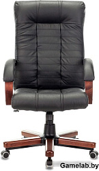 Кресло руководителя Бюрократ KB-10WALNUT черный кожа крестов. металл/дерево