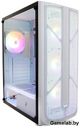 Корпус 1STPLAYER FIREBASE X4 White / ATX, TG / 4x120mm LED fans inc. / X4-WH-4F1-W