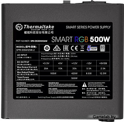 Блок питания Thermaltake Smart RGB 500W (PS-SPR-0500NHSAWE-1) v2.3,A.PFC,80 Plus,Fan 12 см,Retail