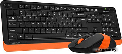 Клавиатура + мышь A4 Fstyler FG1010 клав:черный/оранжевый мышь:черный/оранжевый USB беспроводная