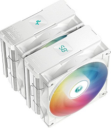 Кулер DEEPCOOL AG620 DIGITAL WH ARGB LGA1700/1200/115X/AM5/AM4 (8шт/кор, TDP 260W, PWM, DUAL Fan 120