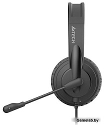 Наушники с микрофоном A4Tech HU-11 черный 2м накладные USB оголовье