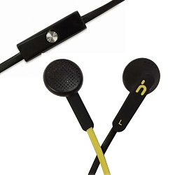 Наушники-вкладыши c микрофоном Human Friends Travel Sound "Acid" Black with yellow cable, Acid