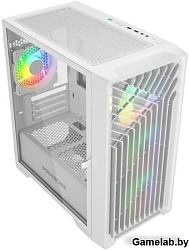 Корпус Powercase Mistral Micro X4W, Tempered Glass, 4х 120mm 5-color fan, белый, mATX  (CMMXW-L4)