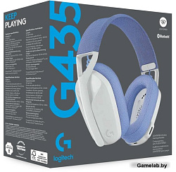 Наушники с микрофоном Logitech G435 белый/синий (981-001077)