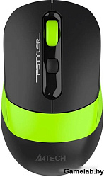 Мышь A4Tech Fstyler FG10CS Air черный/зеленый оптическая (2000dpi) silent беспроводная USB для ноутб