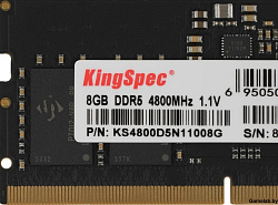 Память DDR5 8GB 4800MHz Kingspec KS4800D5N11008G RTL PC5-38400 CL40 DIMM 288-pin 1.1В single rank Re