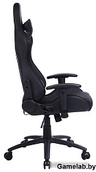 Кресло игровое Cactus с RGB-подсветкой черный эко.кожа с подголов. крестов. сталь