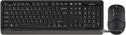 Клавиатура + мышь A4Tech Fstyler FG1012 клав:черный/серый мышь:черный USB беспроводная Multimedia