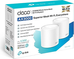 Бесшовный Mesh роутер TP-Link Deco X50(2-Pack) AX3000 10/100/1000BASE-TX