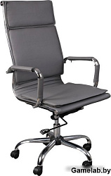 Кресло руководителя Бюрократ CH-993 серый искусственная кожа крестовина металл хром