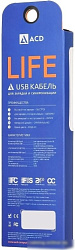 ACD Кабели USB ACD USB кабель ACD-Life Lightning ; USB-A TPE, 1м, маджента (ACD-U920-P5M)