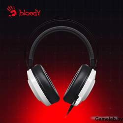 Наушники с микрофоном A4Tech Bloody G521 белый/черный 2.3м мониторные USB оголовье (G521 (WHITE))