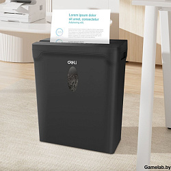 Шредер Deli ET014 черный с автоподачей (секр.P-4) фрагменты 5лист. 10лтр. пл.карты