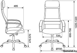 Кресло руководителя Бюрократ CH-608SL черный TW-01 TW-11 искусст.кожа/ткань с подголов. крестовина м