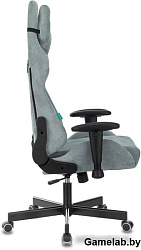 Кресло игровое Бюрократ VIKING KNIGHT Fabric серо-голубой Light-28 с подголов. крестовина металл