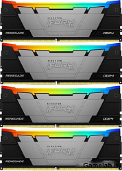 Память DDR4 4x8GB 3200MHz Kingston KF432C16RB2AK4/32 Fury Renegade RGB RTL Gaming PC4-25600 CL16 DIM