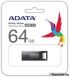 Флеш Диск A-Data 64Gb UR340 AROY-UR340-64GBK USB3.2 черный