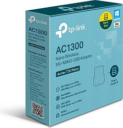 Сетевой адаптер WiFi TP-Link ARCHER T3U NANO AC1300 USB 2.0