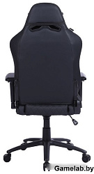 Кресло игровое Cactus с вибромассажем черный эко.кожа с подголов. крестов. черный