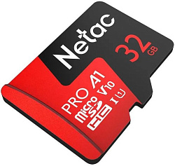 Флеш карта microSDHC 32Gb Class10 Netac NT02P500PRO-032G-R P500 Extreme Pro + adapter
