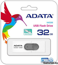 Флеш Диск A-Data 32Gb UV220 AUV220-32G-RWHGY USB2.0 белый/серый