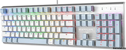 Клавиатура A4Tech Fstyler FS100 Neon механическая синий/белый USB for gamer LED (FS100)