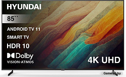 Телевизор LED Hyundai 85" H-LED85BU7007 Android TV Metal черный/черный 4K Ultra HD 60Hz DVB-T DVB-T2