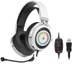 Наушники с микрофоном A4Tech Bloody G535 белый/черный 2м мониторные USB оголовье (G535 (BLACK+WHITE)