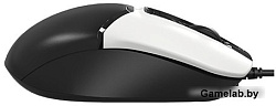 Мышь A4Tech Fstyler FM12S Panda белый/черный оптическая (1200dpi) silent USB (3but)
