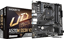Материнская плата Gigabyte A520M DS3H V2 Soc-AM4 AMD A520 4xDDR4 mATX AC`97 8ch(7.1) GbLAN RAID+HDMI